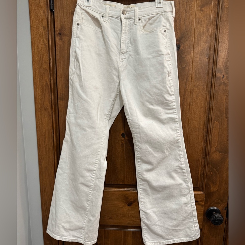 High Rise Flare Jeans in Cream - WORN ONCE